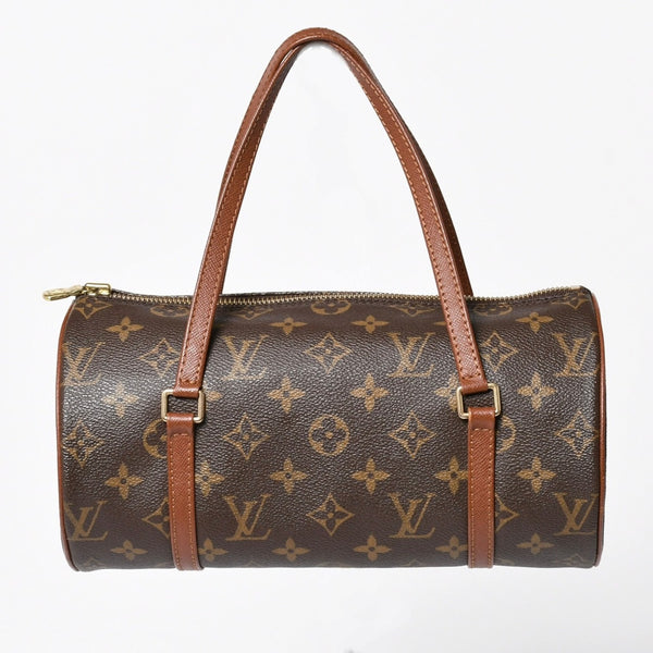 極美品 LOUIS VUITTON ルイヴィトン パピヨン26 ハンドバッグ M51366 モノグラム ブラウン レザー ゴールド金具 旧型 中古 4a004206