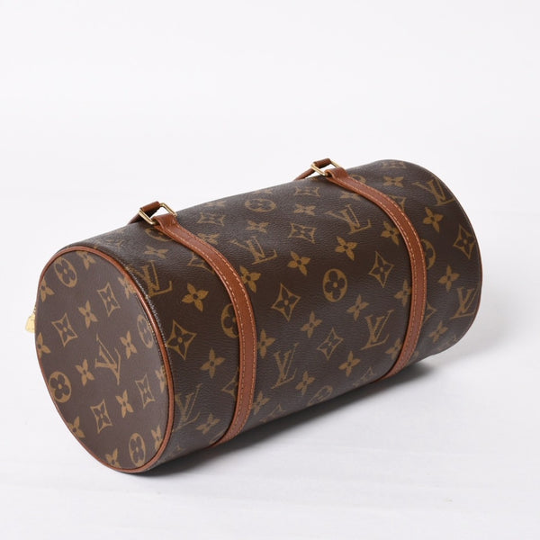 極美品 LOUIS VUITTON ルイヴィトン パピヨン26 ハンドバッグ M51366 モノグラム ブラウン レザー ゴールド金具 旧型 中古 4a004206