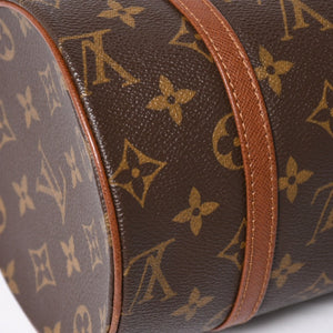 極美品 LOUIS VUITTON ルイヴィトン パピヨン26 ハンドバッグ M51366 モノグラム ブラウン レザー ゴールド金具 旧型 中古 4a004206
