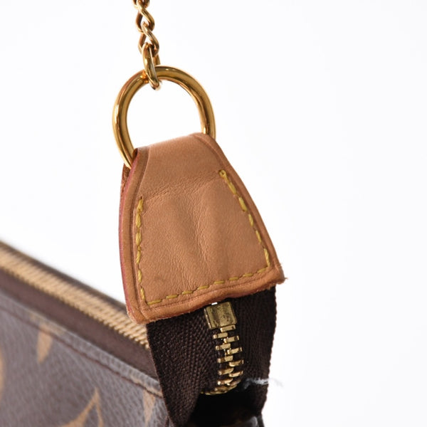 極美品 LOUIS VUITTON ルイヴィトン モノグラム ミニポシェット アクセソワール アクセサリーポーチ M58009 ブラウン 中古 4a004208