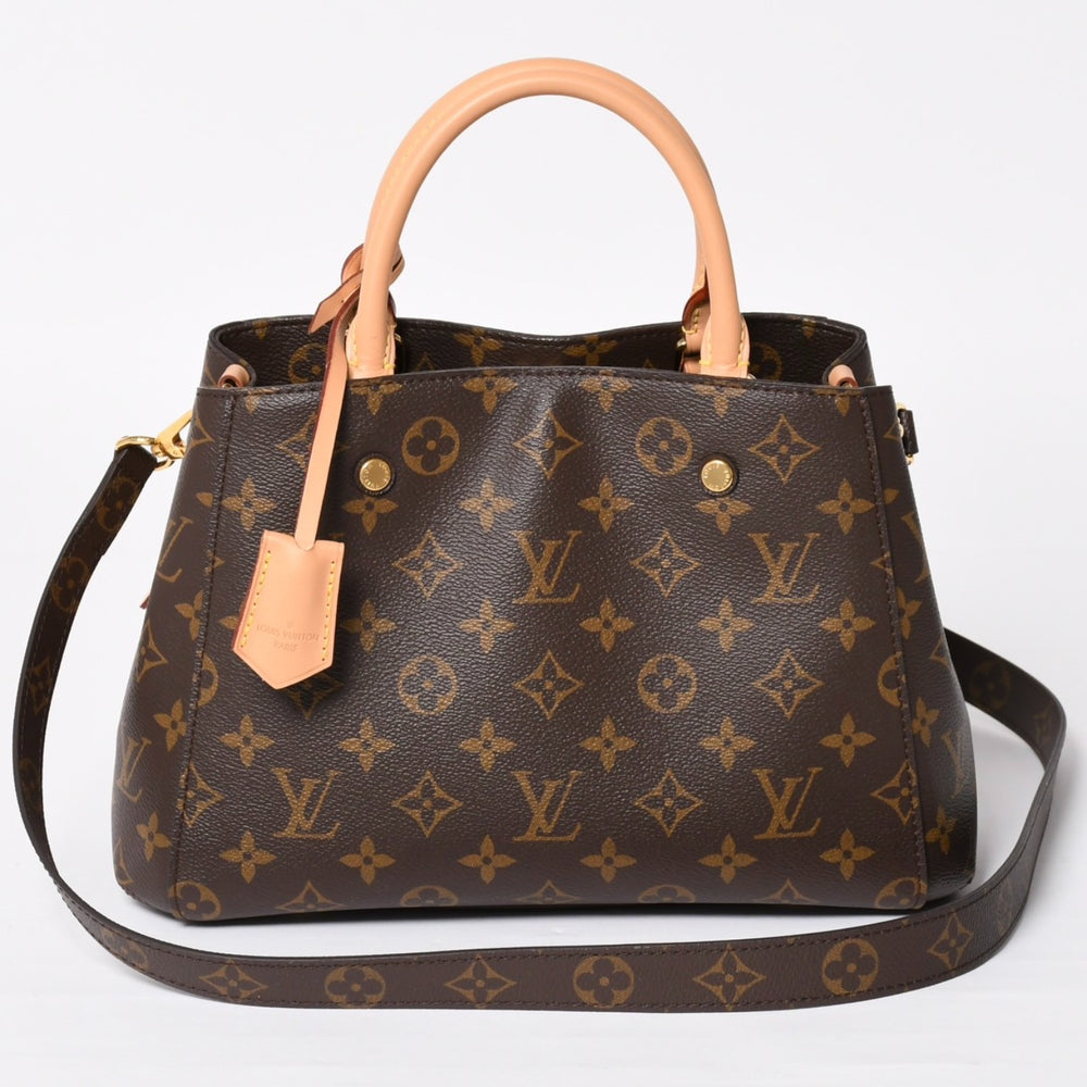 新品同様 LOUIS VUITTON ルイヴィトン モンテーニュBB モノグラム ハンドバッグ M41055 ブラウン 中古 4a004213