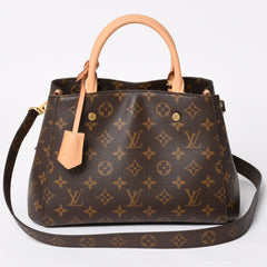 Like new LOUIS VUITTON Montaigne BB Monogram Handbag M41055 Brown Used 4a004213