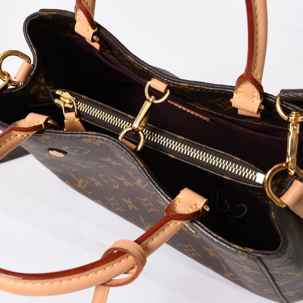 Like new LOUIS VUITTON Montaigne BB Monogram Handbag M41055 Brown Used 4a004213