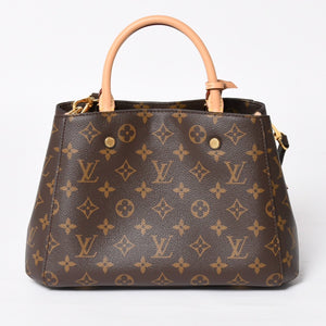 Like new LOUIS VUITTON Montaigne BB Monogram Handbag M41055 Brown Used 4a004213