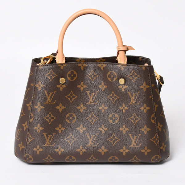 Like new LOUIS VUITTON Montaigne BB Monogram Handbag M41055 Brown Used 4a004213