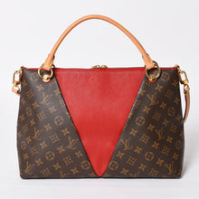 画像をギャラリービューアに読み込む, 極美品 LOUIS VUITTON ルイヴィトン VトートMM 2WAY ハンドバッグ ショルダーバッグ PVC レザー レッド ブラウン M43957 中古 4a004205