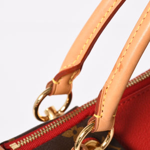 極美品 LOUIS VUITTON ルイヴィトン VトートMM 2WAY ハンドバッグ ショルダーバッグ PVC レザー レッド ブラウン M43957 中古 4a004205