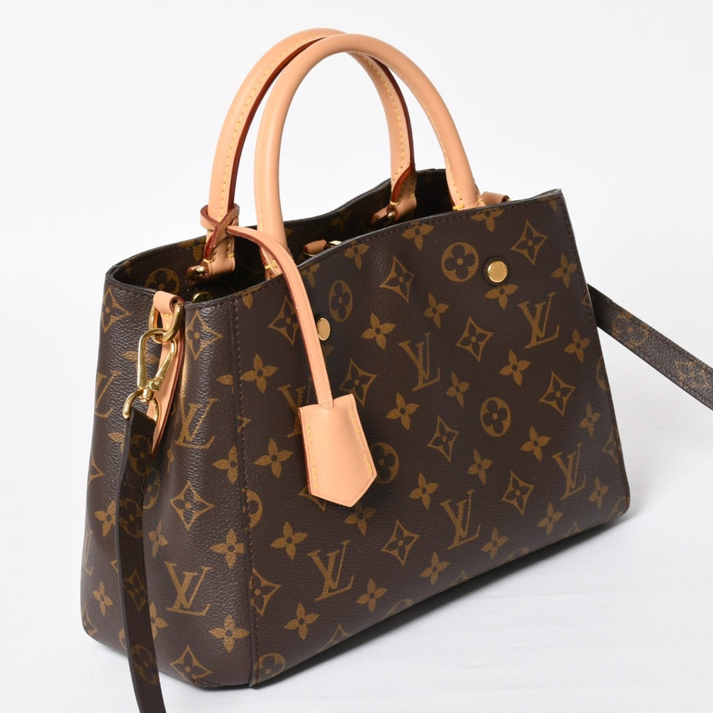 新品同様 LOUIS VUITTON ルイヴィトン モンテーニュBB モノグラム ハンドバッグ M41055 ブラウン 中古 4a004213