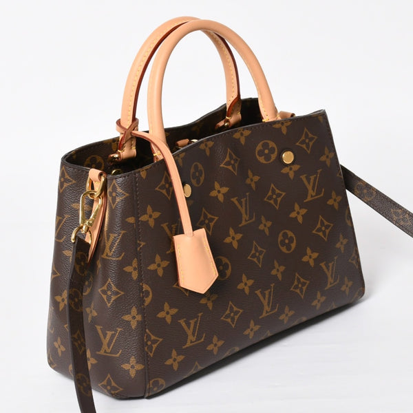 Like new LOUIS VUITTON Montaigne BB Monogram Handbag M41055 Brown Used 4a004213