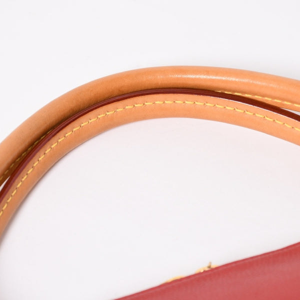極美品 LOUIS VUITTON ルイヴィトン VトートMM 2WAY ハンドバッグ ショルダーバッグ PVC レザー レッド ブラウン M43957 中古 4a004205