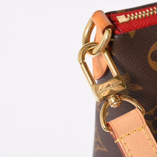 極美品 LOUIS VUITTON ルイヴィトン VトートMM 2WAY ハンドバッグ ショルダーバッグ PVC レザー レッド ブラウン M43957 中古 4a004205