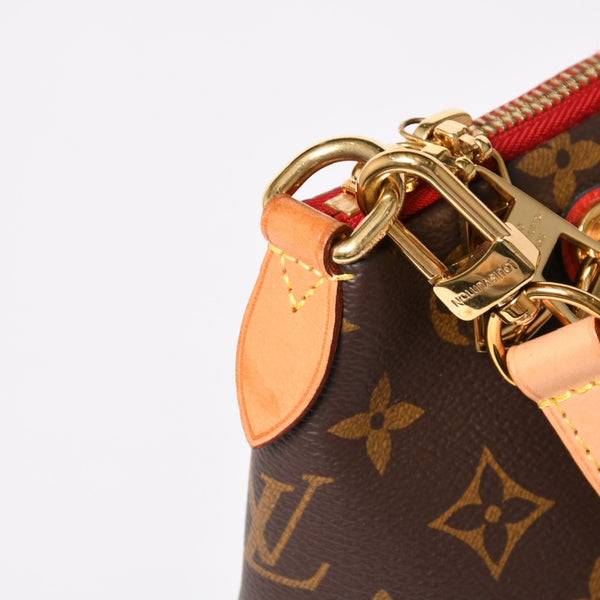 極美品 LOUIS VUITTON ルイヴィトン VトートMM 2WAY ハンドバッグ ショルダーバッグ PVC レザー レッド ブラウン M43957 中古 4a004205