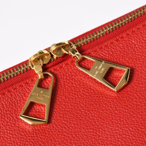 極美品 LOUIS VUITTON ルイヴィトン VトートMM 2WAY ハンドバッグ ショルダーバッグ PVC レザー レッド ブラウン M43957 中古 4a004205