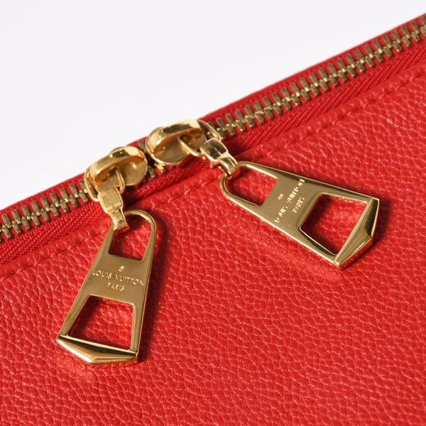 極美品 LOUIS VUITTON ルイヴィトン VトートMM 2WAY ハンドバッグ ショルダーバッグ PVC レザー レッド ブラウン M43957 中古 4a004205