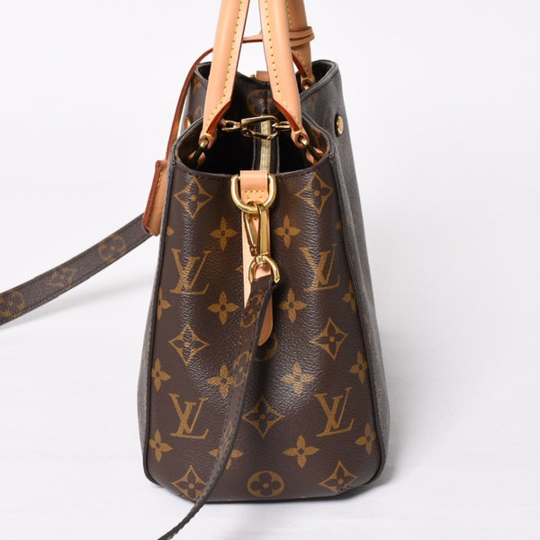 Like new LOUIS VUITTON Montaigne BB Monogram Handbag M41055 Brown Used 4a004213