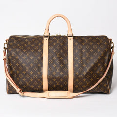 Like new LOUIS VUITTON Monogram Keepall Bandouliere 55 2WAY Boston bag M41414 Brown Canvas Used 4a004215