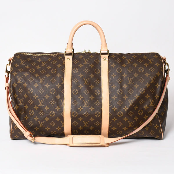 Like new LOUIS VUITTON Monogram Keepall Bandouliere 55 2WAY Boston bag M41414 Brown Canvas Used 4a004215