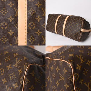 Like new LOUIS VUITTON Monogram Keepall Bandouliere 55 2WAY Boston bag M41414 Brown Canvas Used 4a004215