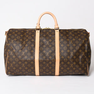Like new LOUIS VUITTON Monogram Keepall Bandouliere 55 2WAY Boston bag M41414 Brown Canvas Used 4a004215