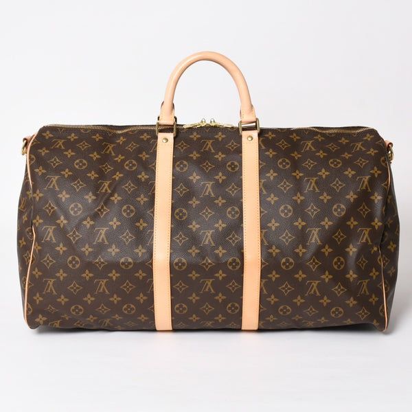 Like new LOUIS VUITTON Monogram Keepall Bandouliere 55 2WAY Boston bag M41414 Brown Canvas Used 4a004215