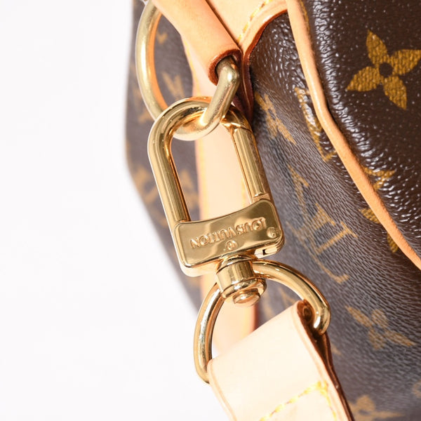 Like new LOUIS VUITTON Boston bag Keepall Bandouliere 45 Monogram M41418 Brown Gold hardware Used 4a004220