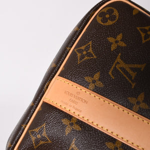 Like new LOUIS VUITTON Boston bag Keepall Bandouliere 45 Monogram M41418 Brown Gold hardware Used 4a004220