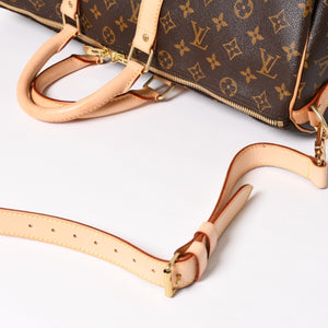 Like new LOUIS VUITTON Boston bag Keepall Bandouliere 45 Monogram M41418 Brown Gold hardware Used 4a004220