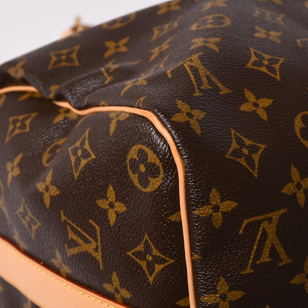 Like new LOUIS VUITTON Boston bag Keepall Bandouliere 45 Monogram M41418 Brown Gold hardware Used 4a004220