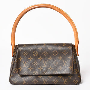 LOUIS VUITTON Mini Looping One Shoulder Bag M51147 Monogram PVC Leather Brown Good Condition Used 4a004222
