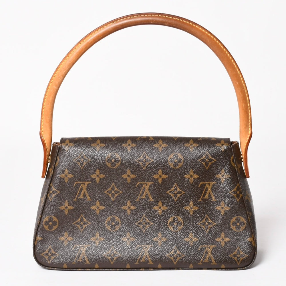 LOUIS VUITTON Mini Looping One Shoulder Bag M51147 Monogram PVC Leather Brown Good Condition Used 4a004222