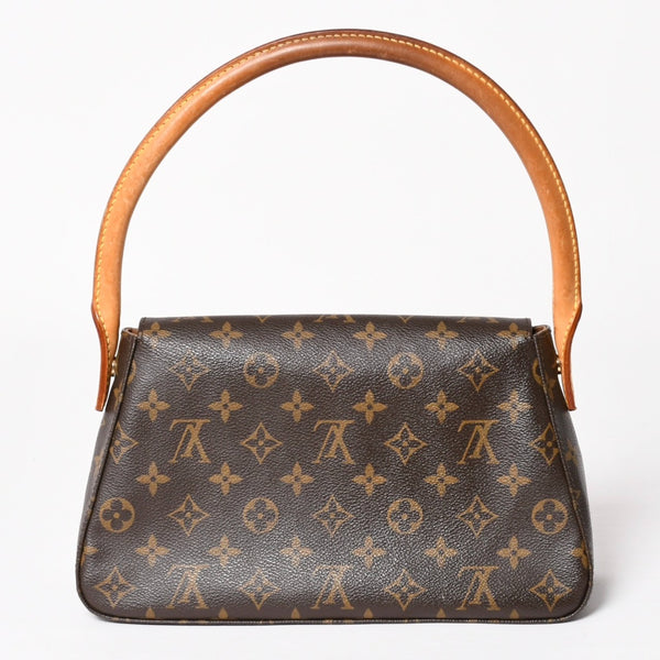 LOUIS VUITTON Mini Looping One Shoulder Bag M51147 Monogram PVC Leather Brown Good Condition Used 4a004222