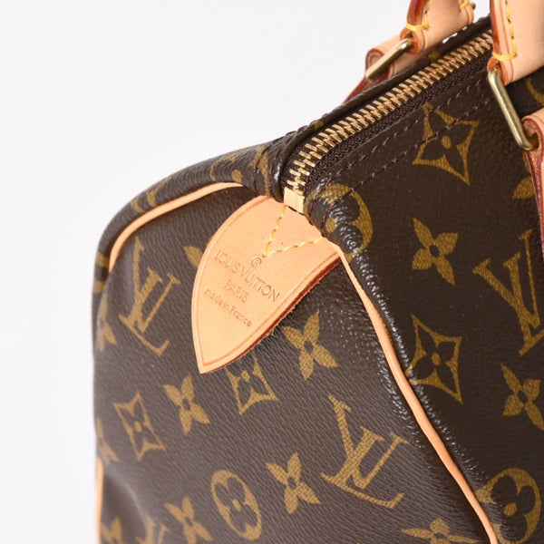 Very Good Condition LOUIS VUITTON Speedy 25 Handbag M41528 Monogram PVC Leather Brown Gold Hardware Used 4a004193