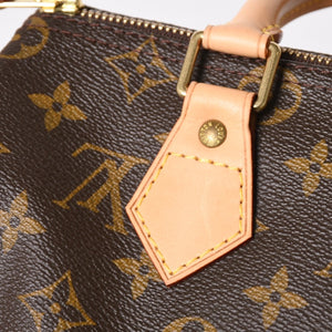 Very Good Condition LOUIS VUITTON Speedy 25 Handbag M41528 Monogram PVC Leather Brown Gold Hardware Used 4a004193