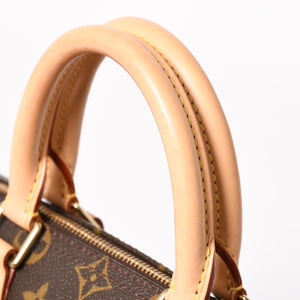 Very Good Condition LOUIS VUITTON Speedy 25 Handbag M41528 Monogram PVC Leather Brown Gold Hardware Used 4a004193