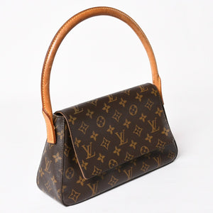 LOUIS VUITTON Mini Looping One Shoulder Bag M51147 Monogram PVC Leather Brown Good Condition Used 4a004222