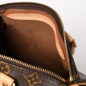 Very Good Condition LOUIS VUITTON Speedy 25 Handbag M41528 Monogram PVC Leather Brown Gold Hardware Used 4a004193