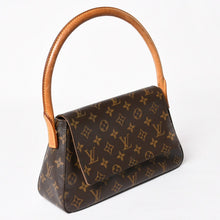 画像をギャラリービューアに読み込む, LOUIS VUITTON ルイヴィトン ミニ ルーピング ワンショルダーバッグ M51147 モノグラム PVC レザー ブラウン 美品 中古 4a004222