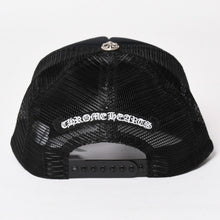 画像をギャラリービューアに読み込む, 新品未使用品 CHROME HEARTS クロムハーツ セメタリーレザー クロスパッチ オレンジ トラッカー メッシュ キャップ シルバー金具 中古 4a004131