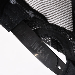 新品未使用品 CHROME HEARTS クロムハーツ セメタリーレザー クロスパッチ オレンジ トラッカー メッシュ キャップ シルバー金具 中古 4a004131