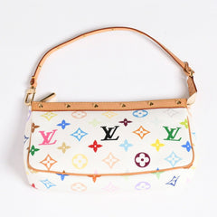 Very Good Condition LOUIS VUITTON Pochette Accessory Pouch M92649 Monogram Multicolor White Used 4a003923