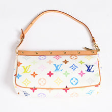 画像をギャラリービューアに読み込む, 極美品 LOUIS VUITTON ルイヴィトン ポシェット アクセソワール アクセサリーポーチ M92649 モノグラムマルチカラー ホワイト 中古 4a003923