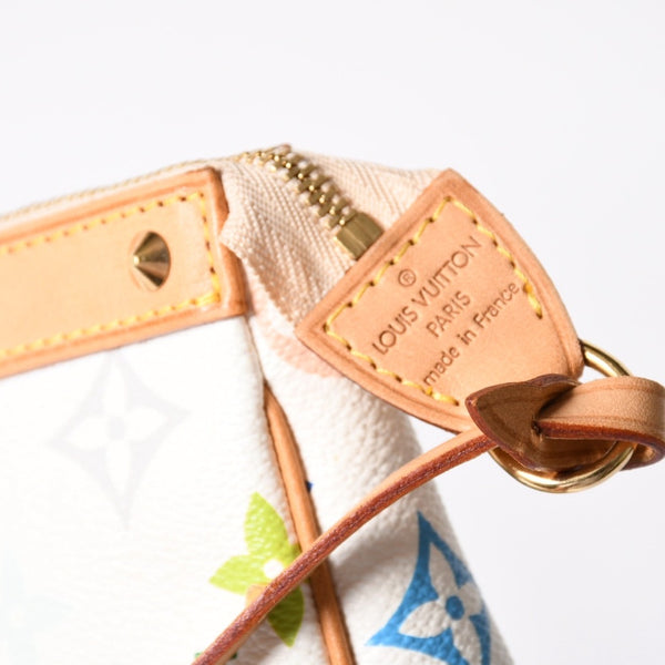 Very Good Condition LOUIS VUITTON Pochette Accessory Pouch M92649 Monogram Multicolor White Used 4a003923