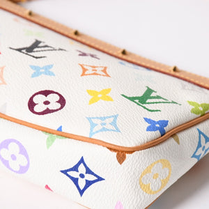 Very Good Condition LOUIS VUITTON Pochette Accessory Pouch M92649 Monogram Multicolor White Used 4a003923