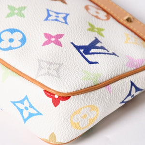 Very Good Condition LOUIS VUITTON Pochette Accessory Pouch M92649 Monogram Multicolor White Used 4a003923