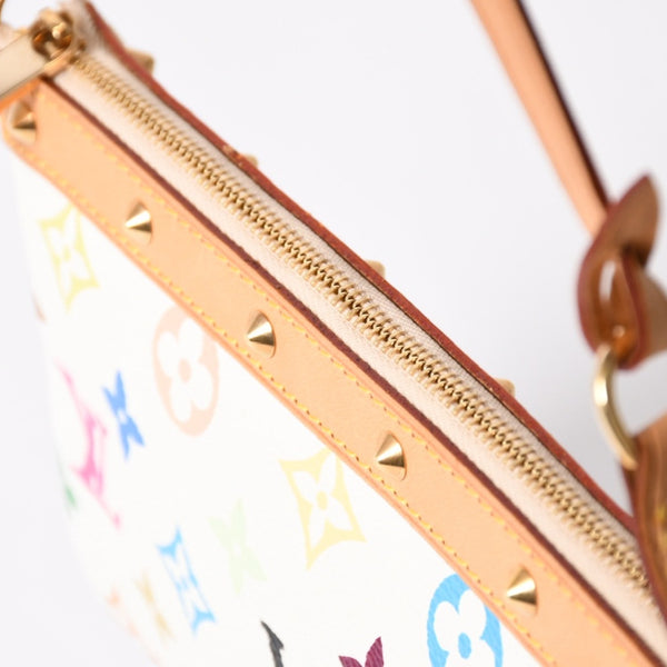 Very Good Condition LOUIS VUITTON Pochette Accessory Pouch M92649 Monogram Multicolor White Used 4a003923