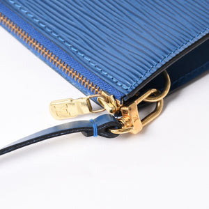 Very Good Condition LOUIS VUITTON Pochette Accessoire One Shoulder Bag M52945 Epi Leather Blue Used 4a004200