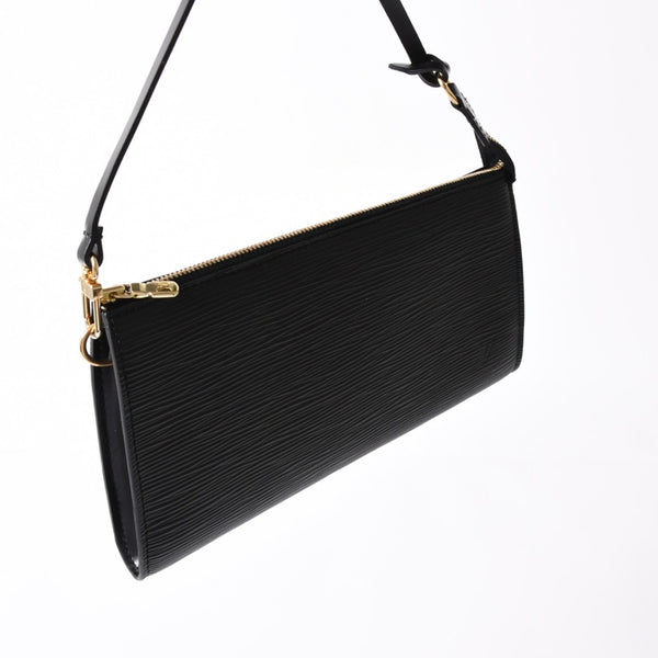 Very Good Condition LOUIS VUITTON Pochette Accessory Pouch M52942 Epi Black Gold Hardware Used 4a004217