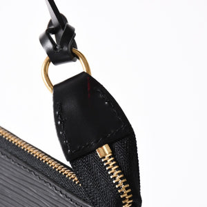 Very Good Condition LOUIS VUITTON Pochette Accessory Pouch M52942 Epi Black Gold Hardware Used 4a004217