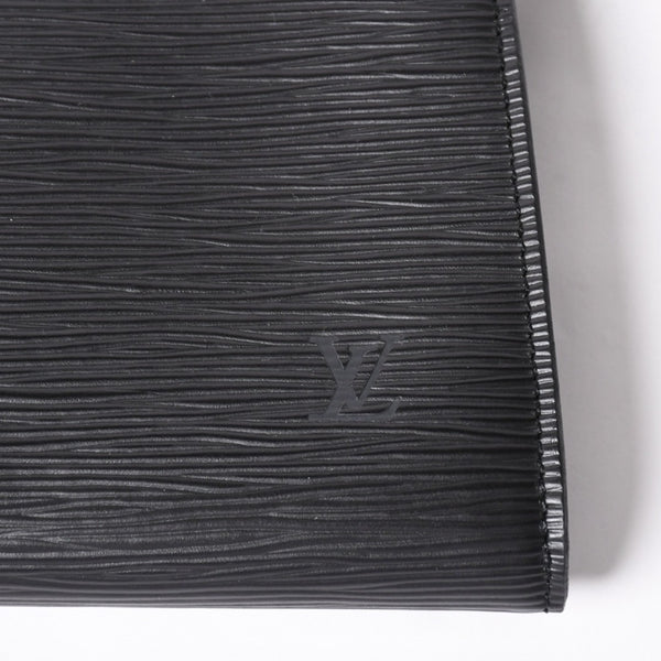 Very Good Condition LOUIS VUITTON Pochette Accessory Pouch M52942 Epi Black Gold Hardware Used 4a004217