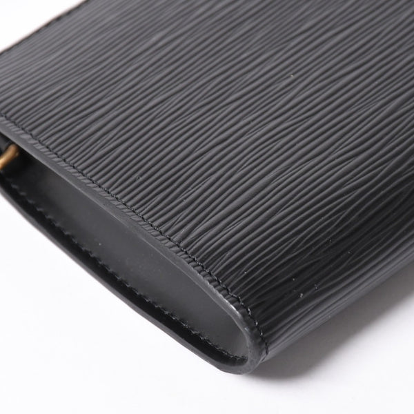 Very Good Condition LOUIS VUITTON Pochette Accessory Pouch M52942 Epi Black Gold Hardware Used 4a004217